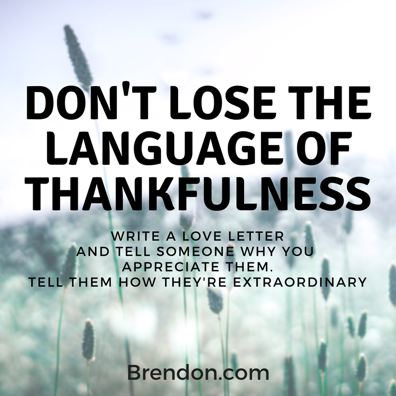 TBS Training Ep 5 Language of Thankfulness Brendon Burchard Quotes